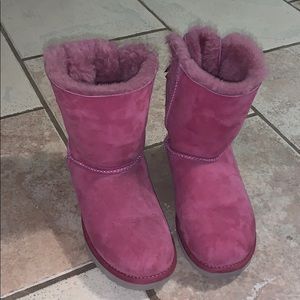 UGG pink boots with satin bows